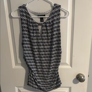 White House Black Market Black and White Diamond Tank Top